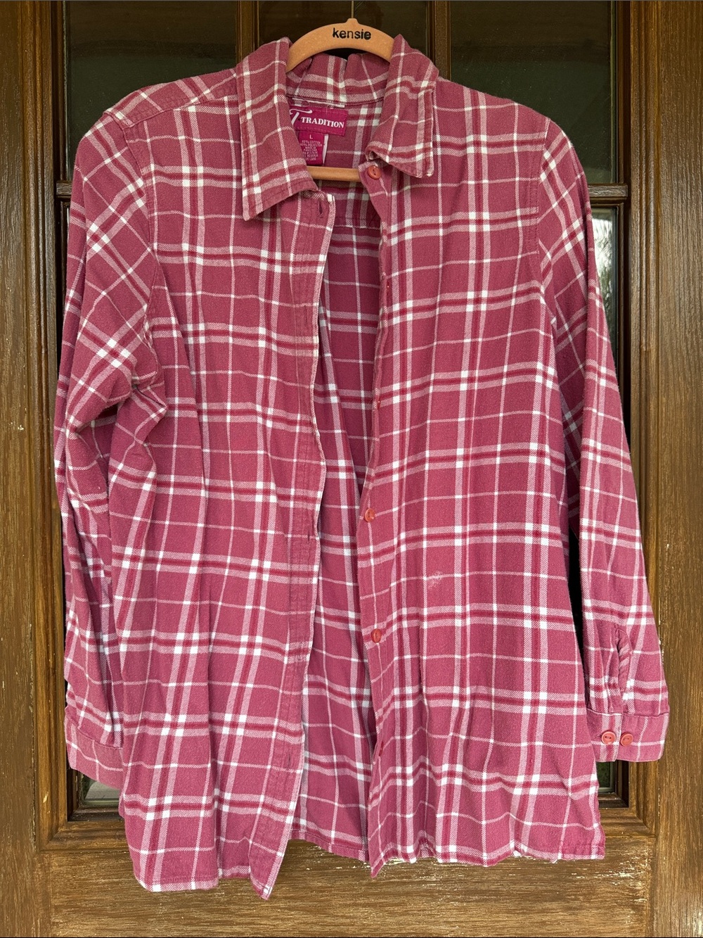 Women Rose Pink Button-Up flannel